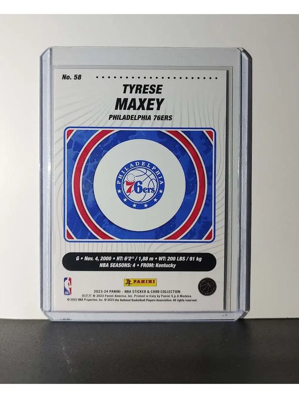 Tyrese Maxey 2023-24 Panini NBA Sticker Card #58 Philadelphia 76ers